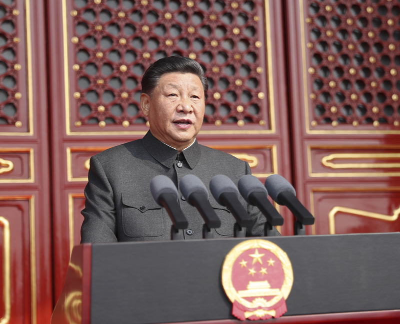 10月1日上午，慶祝中華人民共和國(guó)成立70周年大會(huì)在北京天安門(mén)廣場(chǎng)隆重舉行。中共中央總書(shū)記、國(guó)家主席、中央軍委主席習(xí)近平發(fā)表重要講話(huà)。